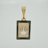 Dije Placa Corona 7.95 g / 4.1 cm Tres Oros 18K
