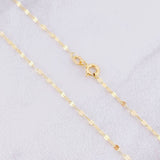 Set Cadena Flor Espejo + Dije Cruz / 1.25g / 45cm Oro Amarillo 18K