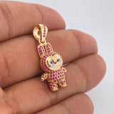 Dije Conejo Sonriente 6.2gr / 3.5cm / Dos Oros Amarillo Blanco 18K &