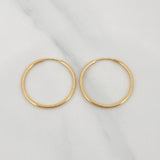 Candongas Aro Liso 1 g / 2 cm Oro Amarillo 18K
