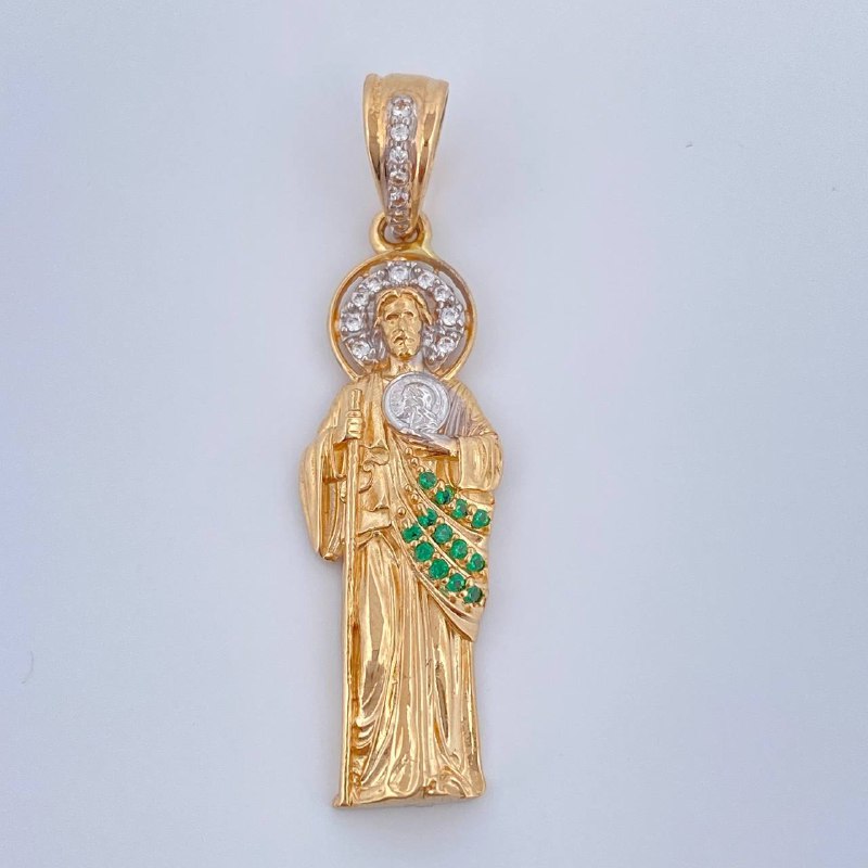 Dije San Judas Tadeo 4.05gr / 4cm / Dos Oros Amarillo Blanco 18K $