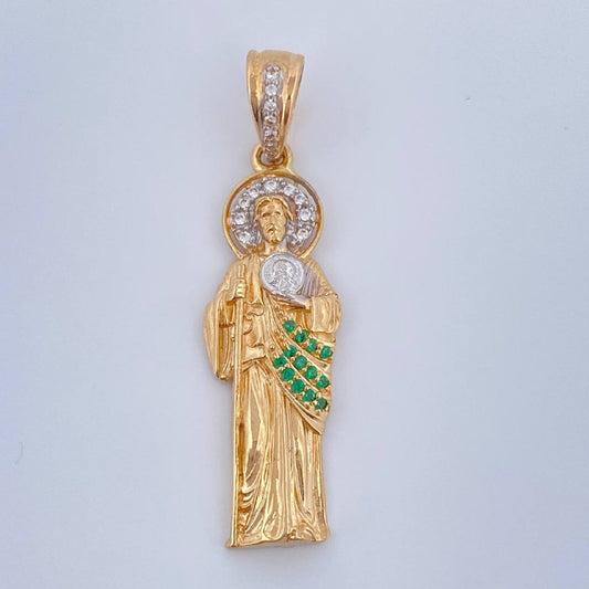 Dije San Judas Tadeo 4.05gr / 4cm / Dos Oros Amarillo Blanco 18K $