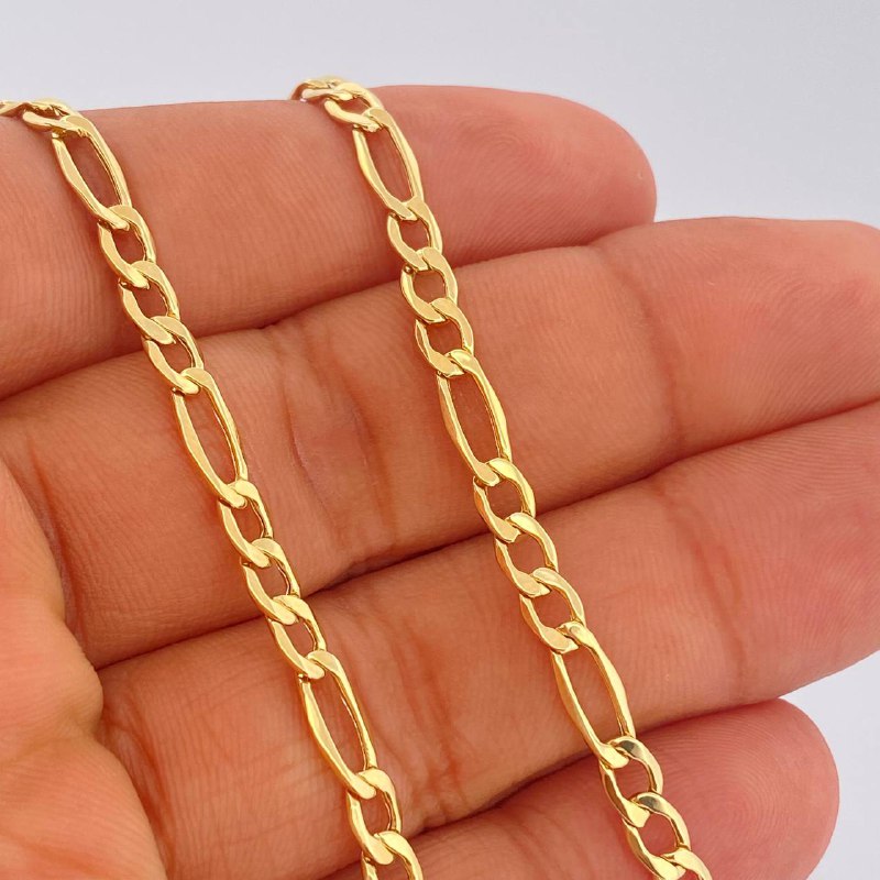 Cadena Figaro 6.45gr / 61cm / Oro Amarillo +1 14K Italy $