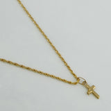 Set Cadena Lazo + Dije Cruz / 1,2 gr / 50.3 cm Oro Amarillo 18K