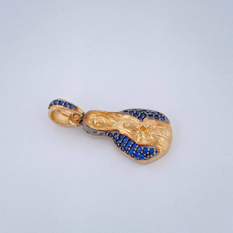 Dije Virgen de Guadalupe Silueta 2.75gr / 2.6cm / Dos Oros Negro Amarillo 18K $