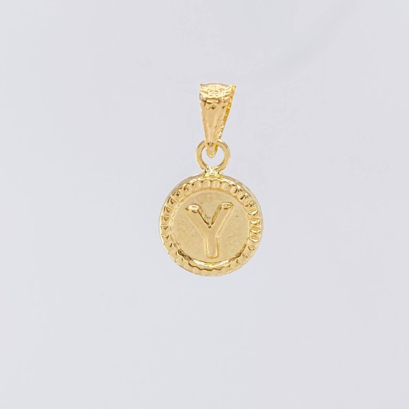 Dije Circulo Letra Y 0.4g / 1.5cm Oro Amarillo 18K