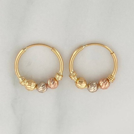 Candongas Trio 1 g / 1.3 cm Tres Oros 18K