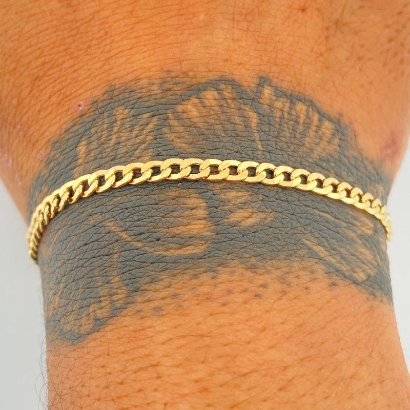 Pulso Cubano 2.8gr / 18.8cm / 3.1mm Oro Amarillo +1 18K &