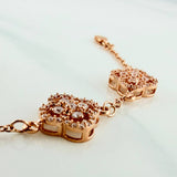 Pulso Trebol Aro Seguido 10 g / 20 cm / 1 mm Oro Rosa 18K