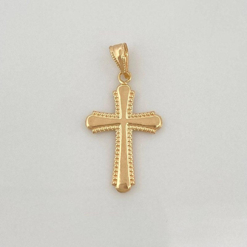 Dije Cruz Bordeada 0.9gr / 3cm / Oro Amarillo 18K &