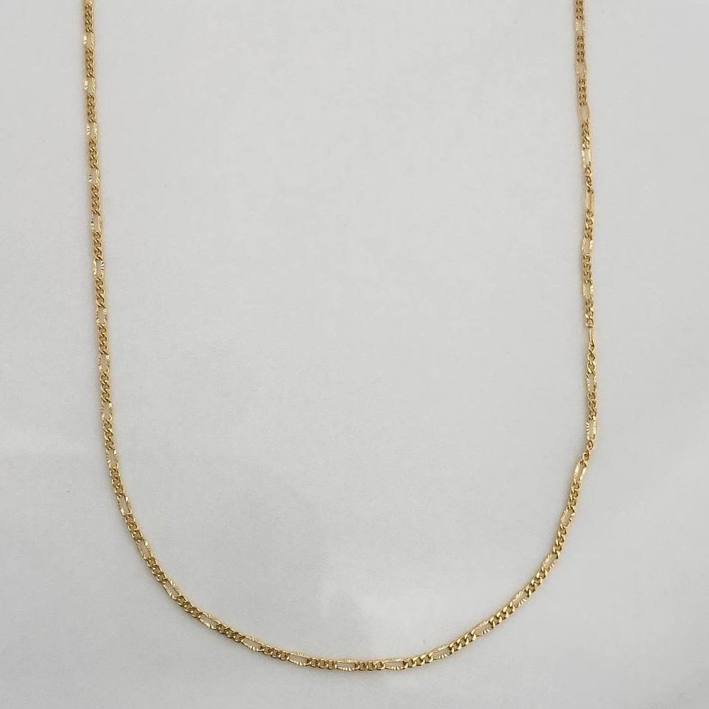 Cadena Figaro Diamantada 1.15 g / 45.3 cm / 0.9 mm Oro Amarillo 18K