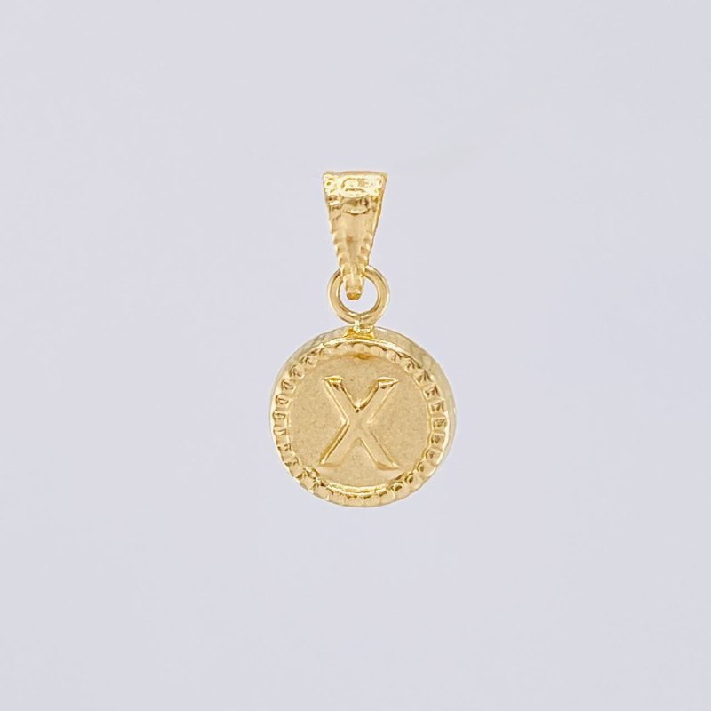 Dije Circulo Letra X 0.4g / 1.5cm Oro Amarillo 18K