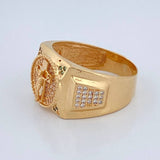 Anillo Sello Cruz Cristo 7.25gr / T11 3/4 / Oro Amarillo 18K %