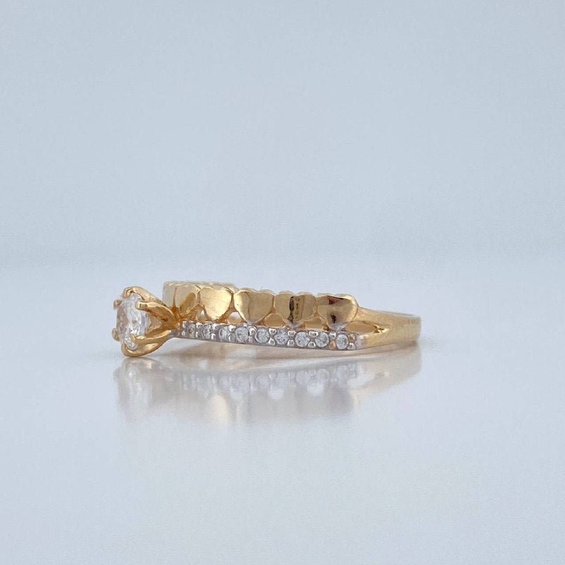 Anillo Churumbela Corazones 2.25gr / T6 /  Dos Oros Amarillo Blanco 18K %