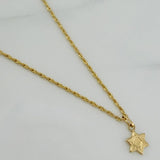 Set Cadena Lazo + Dije Estrella De David / 1,2 gr / 45 cm Oro Amarillo 18K