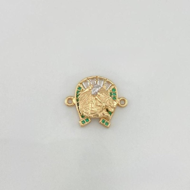 Herraje Herradura Caballo 2.05 g / 1.8 cm Dos Oros Amarillo Blanco 18K