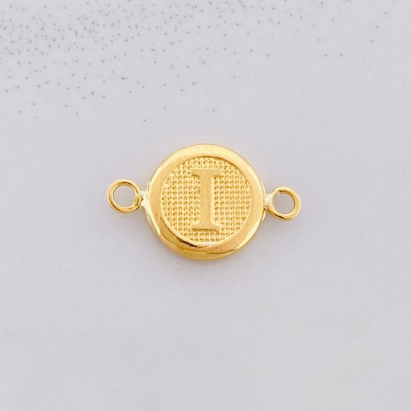 Herraje Circulo Letra I 0.4g / 1.5cm Oro Amarillo 18K