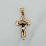 Dije Cruz Cristo Milagroso De Buga 3.95 g / 3.8 cm Tres Oros 18K