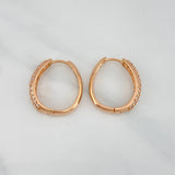 Candongas Triple Carril Ovaladas 5.65 g / 2.1 cm Oro Rosa 18K