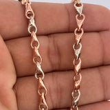 Cadena Rustica Espiga 9.8gr / 48cm / Dos Oros Blanco Rosa 18K &