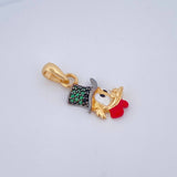 Dije Cabeza Pato 1.95gr / 2.5cm / Dos Oros Amarillo Negro 18K $