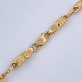 Cadena Rustica Barril Cruz 14.2gr / 61.5cm / Oro Amarillo 18K &