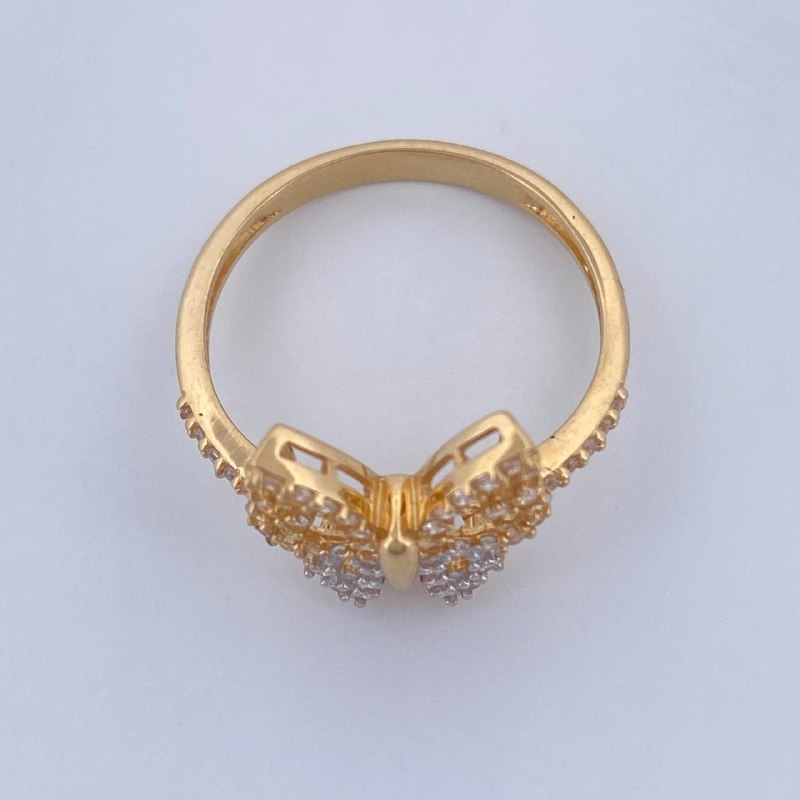 Anillo Butterfly 2.8gr / T7 1/2 / Dos Oros Amarillo Blanco 18K &