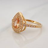 Anillo Halo Gota 2.5 g / T6 3/4 Oro Amarillo 18K