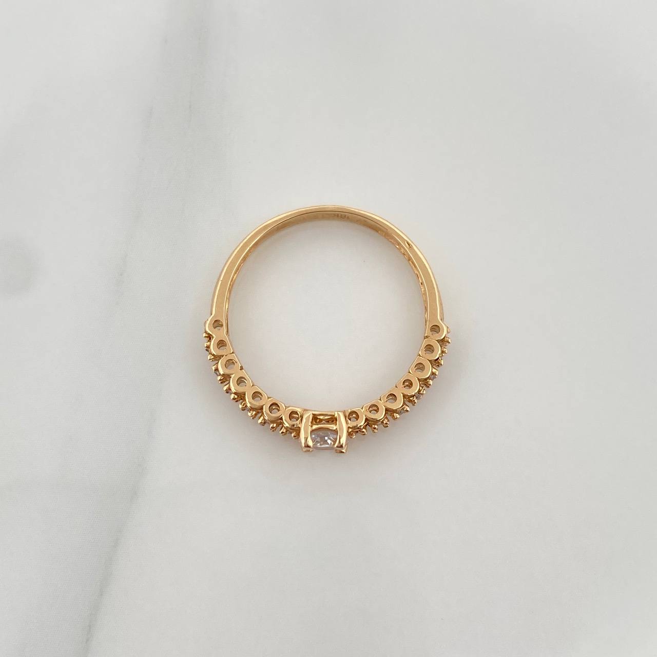 Anillo Solitario Churumbela 2gr / T5 3/4 / 2cm / Oro Amarillo 18K $