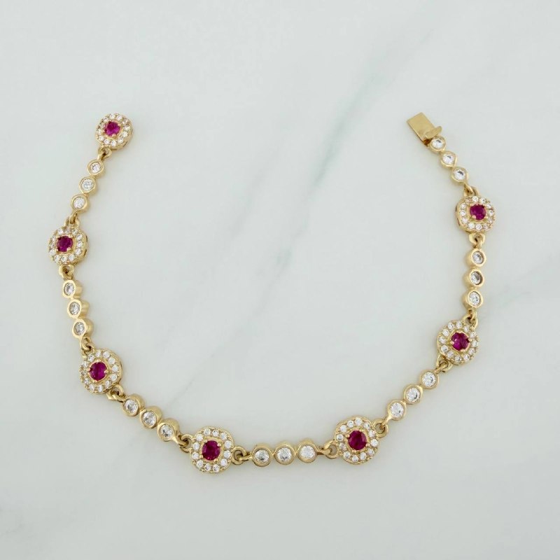 Pulso Tennis Halo 10 g / 18 cm Oro Amarillo 18K