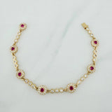 Pulso Tennis Halo 10 g / 18 cm Oro Amarillo 18K