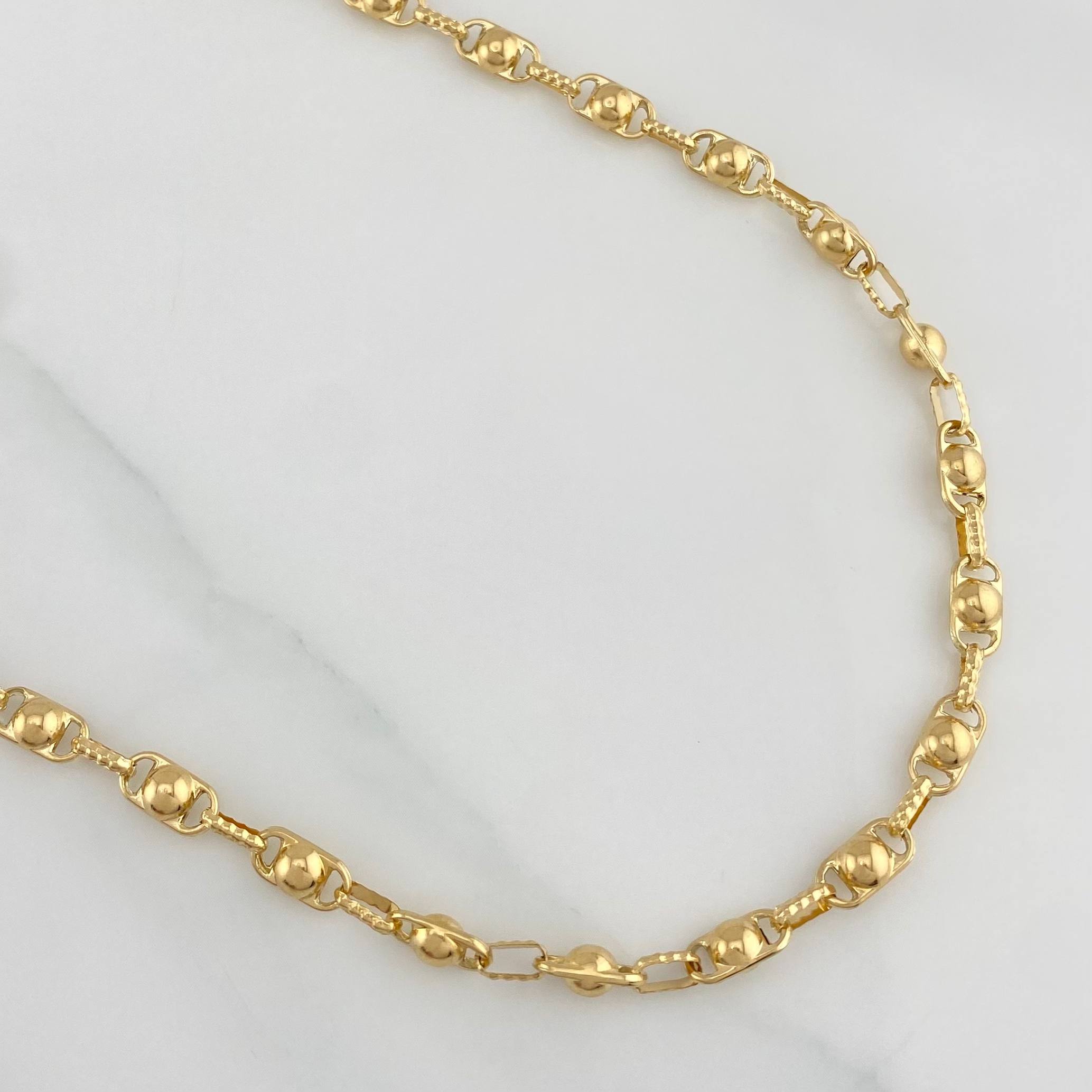 Cadena Rustica Burbuja 15.1 g / 63 cm / 4.5 mm Oro Amarillo 18K