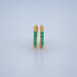 Candongas Carril Vasteado Esmeralda 1.05gr / 1.1cm / Oro Amarillo 18K %