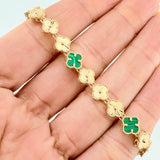 Pulso Trebol Diamantado 9.2 g / 18 cm / 7.2 mm Oro Amarillo 18K