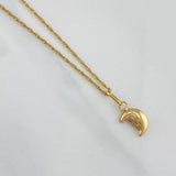 Set Cadena Singapur + Dije Luna / 1,2 gr / 40 cm Oro Amarillo 18K