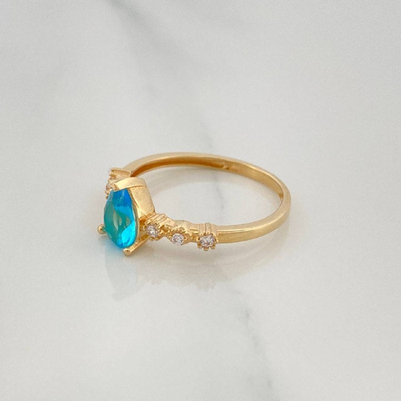 Anillo Solitario Gota 2.1 g / T6 1/2 Oro Amarillo 18K
