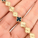 Pulso Trebol Diamantado 8.9 g / 18 cm / 7.2 mm Oro Amarillo 18K