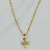 Set Cadena Lazo + Dije Libelula / 1,25 gr / 45 cm Oro Amarillo 18K