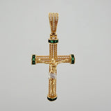 Dije Cruz Cristo 7.5 g / 5.3 cm Dos Oros Amarillo Blanco 18K