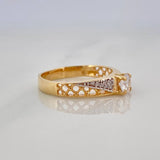 Anillo Solitario Enmallado 3.2 g / T7 Dos Oros Amarillo Blanco 18K