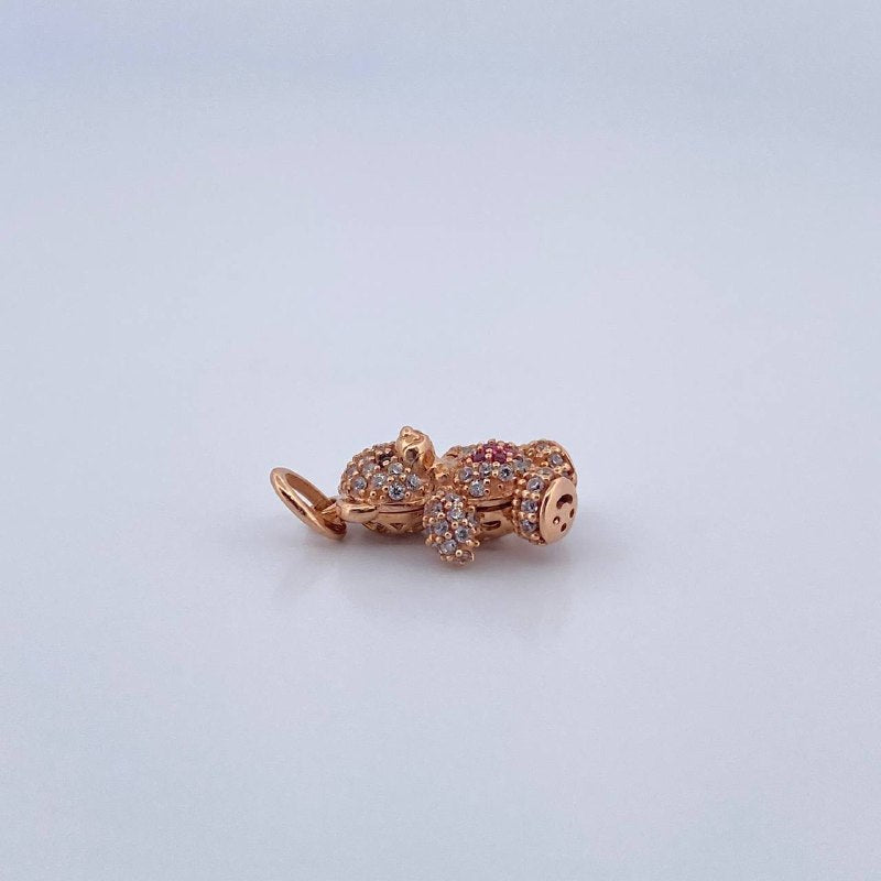 Dije Oso Articulado Corazon 2.65gr / 2cm / Oro 18K &