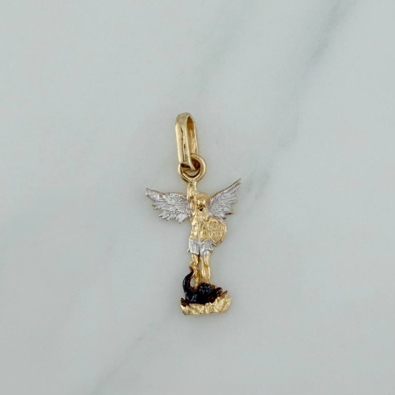 Dije San Miguel Arcangel 1.75 g / 2.8 cm Tres Oros 18K