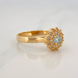 Anillo Solitario Flor Tupida 3.6 g / T6 1/2 Oro Amarillo 18K