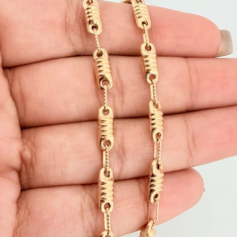 Pulso Rustico Cilindro Barril 5.5 g / 25.8 cm / 3.9 mm Oro Amarillo 18K