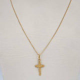 Set Cadena y Dije Veneciana + Cruz Cristo 1.4gr / Oro Amarillo 18K (Oferta) $