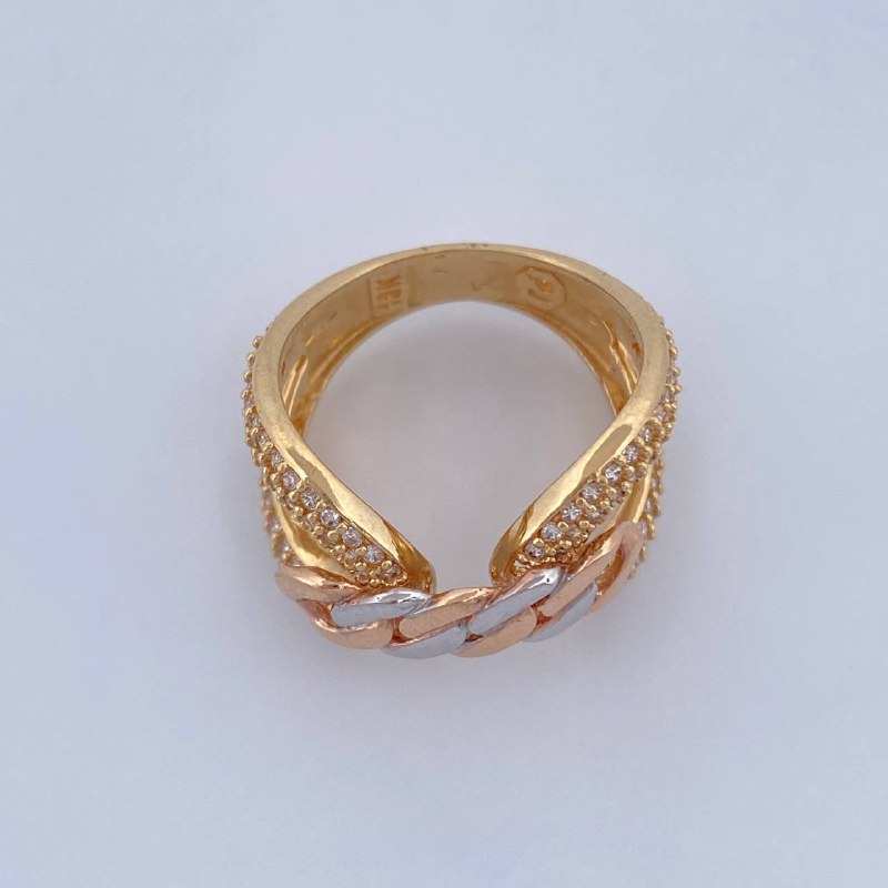 Anillo Cruzado 6.85gr / T6 3/4 / Tres Oros 18K &