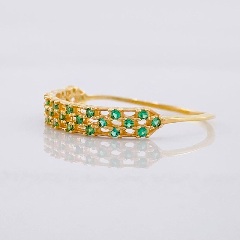 Anillo Tres Carriles 0.9g / T5 3/4 Oro Amarillo 18K