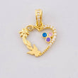Dije Corazón Mariposa Flor 1.7g / 2cm Tres Oros 18K