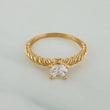 Anillo Solitario Trenzado 2.55gr / T7 1/4 / 2.4cm / Oro Amarillo 18K $