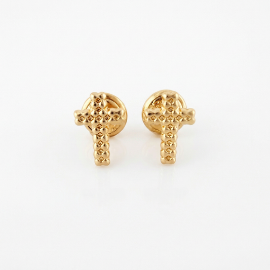 Topos Cruz Relieve 0.5gr / 8mm Oro Amarillo 18K ©